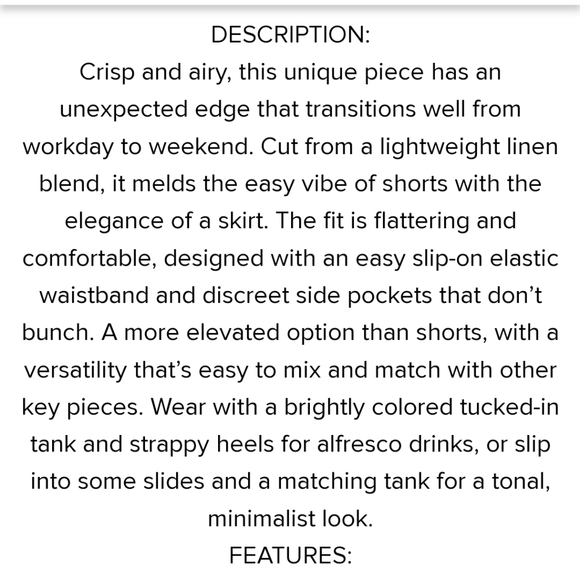 Linen Skirt / Skort and Matching Tank, Size Small - Picture 8 of 14